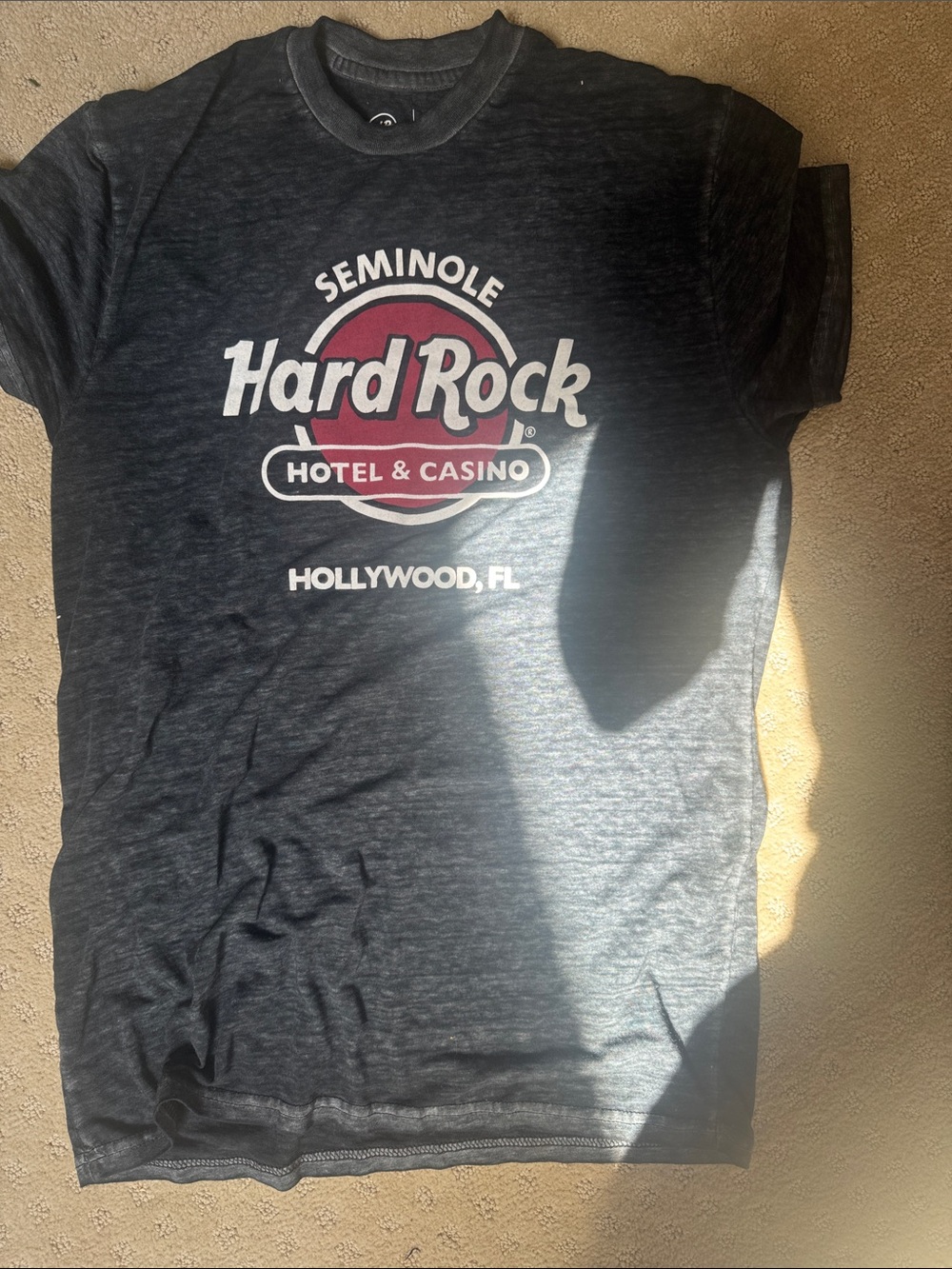 Hard Rock Cafe Black Tee with Red Logo - Seminole Hollywood FL
